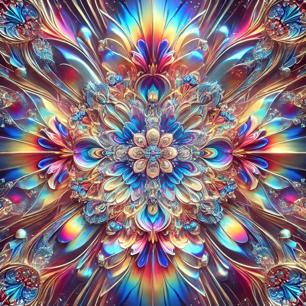 DALL·E 2024-07-23 03.42.13 - An abstract digital art piece featuring iridescent and opalescent patterns with kaleidoscopic effects. The artwork should be vibrant, visually captiva.webp